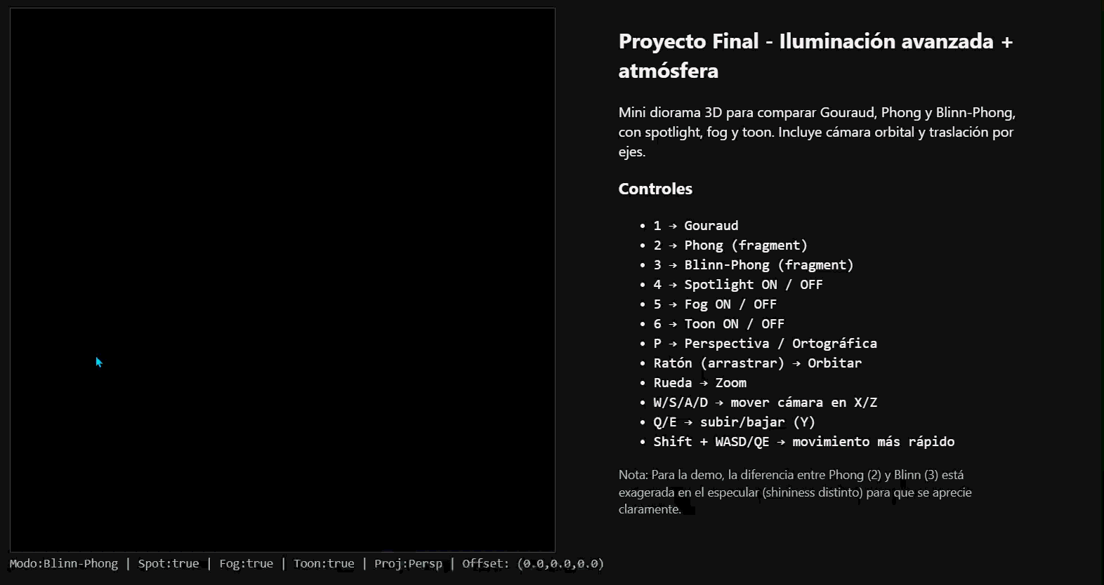 Lighting and shading demonstration